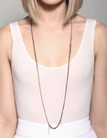 4-Tone Simple Necklace in Ash 7A & Charcoal 8B - 60"