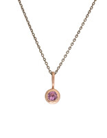Organic Bezel Pink Sapphire Pendant in 14k Rose Gold