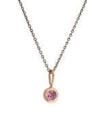 Organic Bezel Pink Sapphire Pendant in 14k Rose Gold