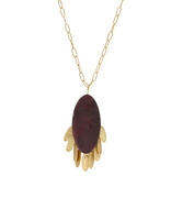 Laura Lienhard Petal Pendant in Shibuichi and 18k Gold