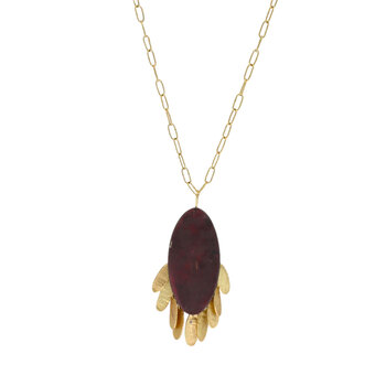 Laura Lienhard Petal Pendant in Shibuichi and 18k Gold