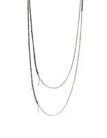 4-Tone Simple Necklace in Ash 7A & Charcoal 8B - 60"