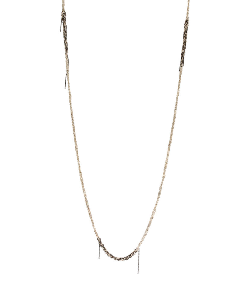 4-Tone Simple Necklace in Ash 7A & Charcoal 8B - 60"