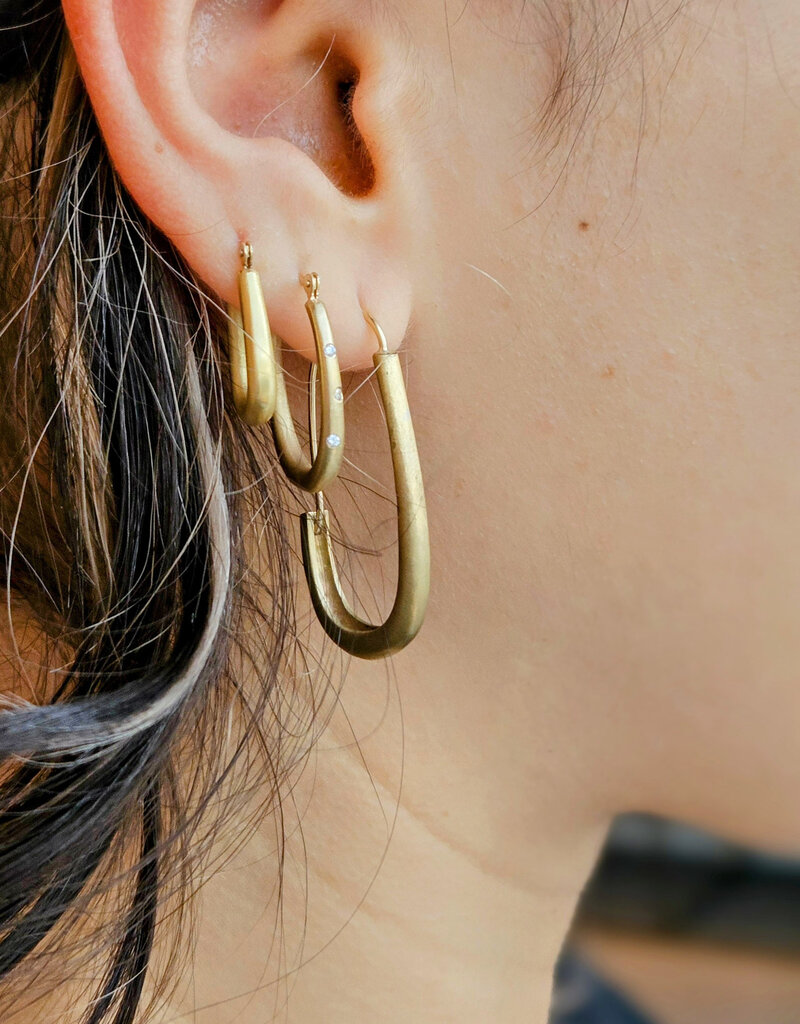 Oval Katachi Hoops in Bronze