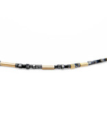 Black Diamond Cube Necklace with 14k & 18k Gold