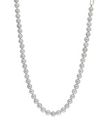 Tracy Conkle Grey Pearl Link Necklace in Sterling Silver 26"