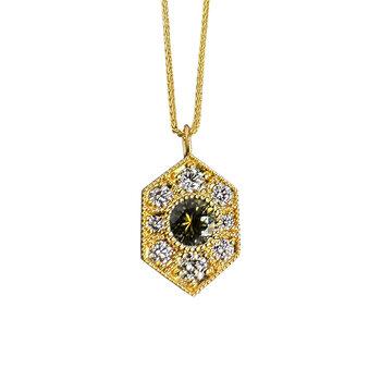 Lauren Ramirez Large Wyatt Sapphire Necklace in 18k Yellow Gold