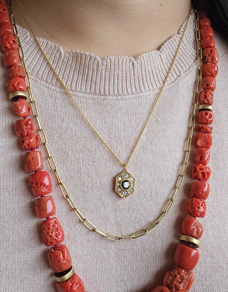 Lauren Ramirez Large Wyatt Sapphire Necklace in 18k Yellow Gold