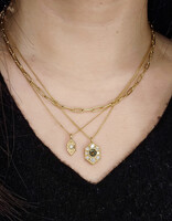 Lauren Ramirez Large Wyatt Sapphire Necklace in 18k Yellow Gold