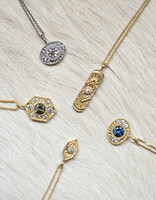 Lauren Ramirez Large Wyatt Sapphire Necklace in 18k Yellow Gold