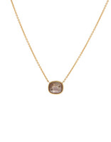 Horizontal Rustic Rosecut Diamond Pendant in 18k Gold