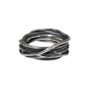 Nest Ring in Oxidized Silver