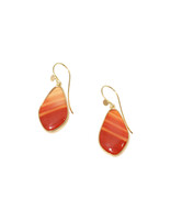 Teardrop Shaped Carnelian Earrings in 18k Gold