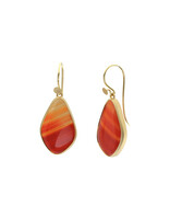 Teardrop Shaped Carnelian Earrings in 18k Gold