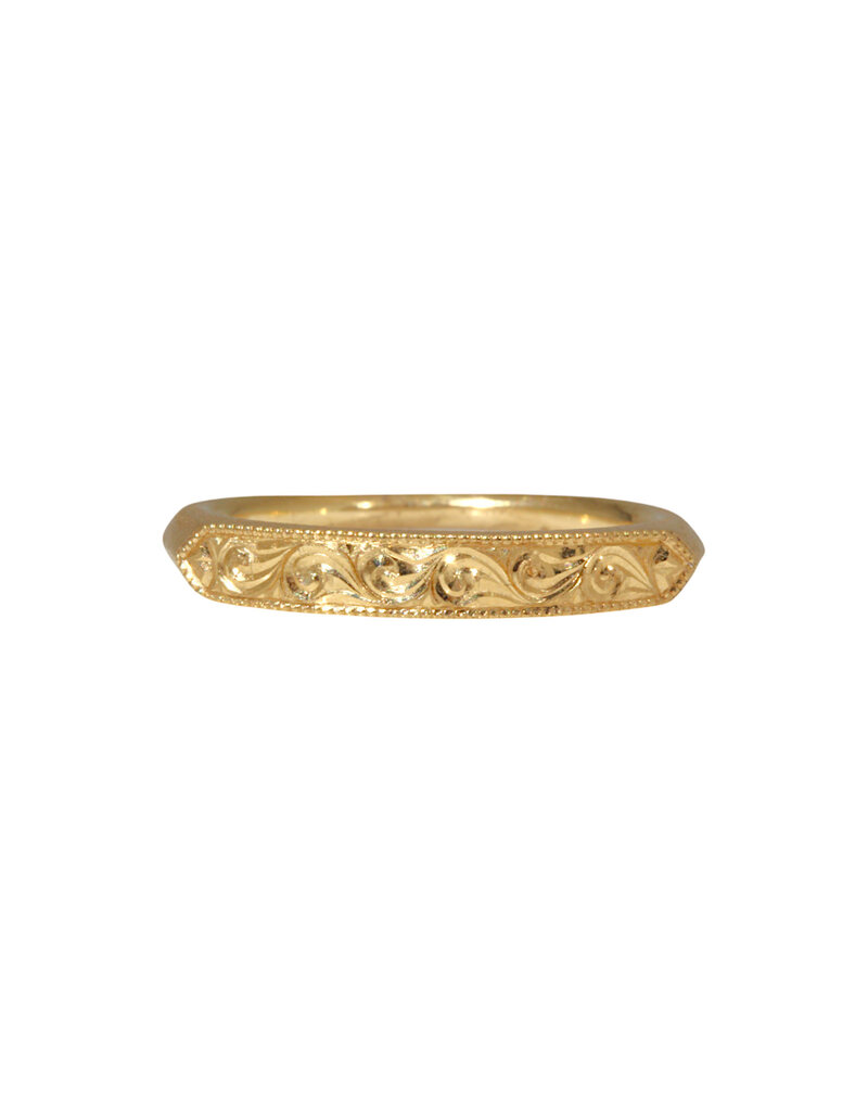 Alice Son Large Engraved Adora Band in 18k Yellow Gold