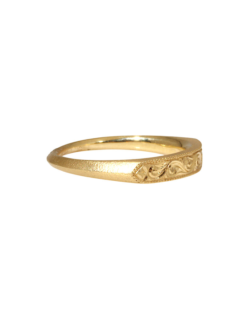 Alice Son Large Engraved Adora Band in 18k Yellow Gold