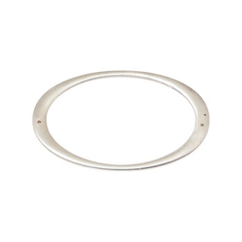 Flat Edges Oval Bangle in Brushed Silver with 5 Autumn Diamonds