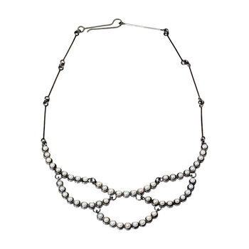 Scalloped Pearl Bib Necklace