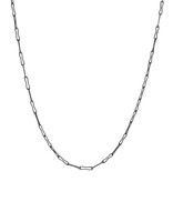 20" - 18 Gauge Elongated Bone Link Chain in Oxidized Silver and 18k Gold