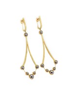 Ball Bearing Chandelier Earrings in 18k and 22k Gold