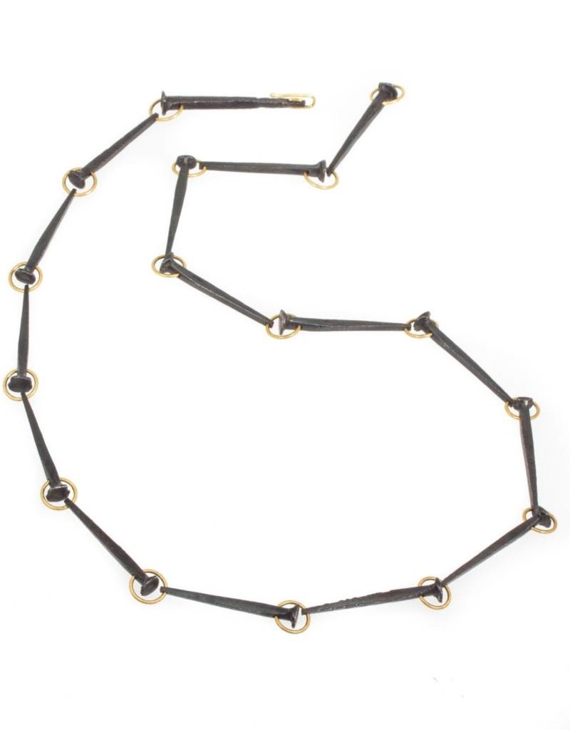 Nail Necklace in Iron and 18k Yellow Gold