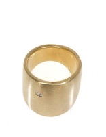 Cuba Flat Ring with White Sapphire in Yellow Bronze