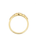 Halo Ring with Seven Graduated Miner's Cut Round Diamonds in 18k Yellow Gold