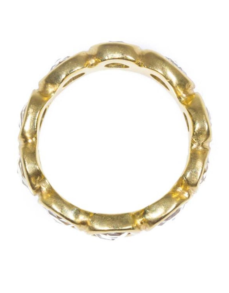 Eternity Band with Yellow Rose Cut Organic Sapphires in 18k Yellow Gold