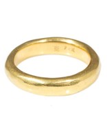 4mm Half Round Burnished Band in 22k Gold