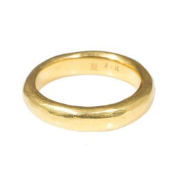 4mm Half Round Burnished Band in 22k Gold