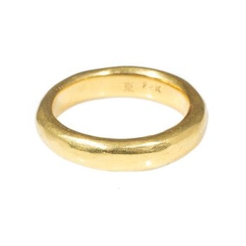 4mm Half Round Burnished Band in 22k Gold