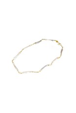 American Keshi Cultured Pearl Necklace with 18k Gold Settings