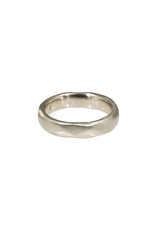 4mm Wide Facets Band in 14k White Gold