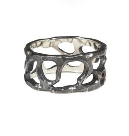 10mm Reef Ring in Oxidized Silver