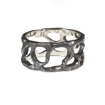 10mm Reef Ring in Oxidized Silver