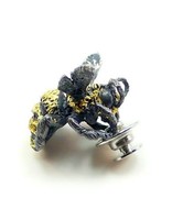 Bumble Bee Lapel Pin in Silver and 23k Gold Leaf