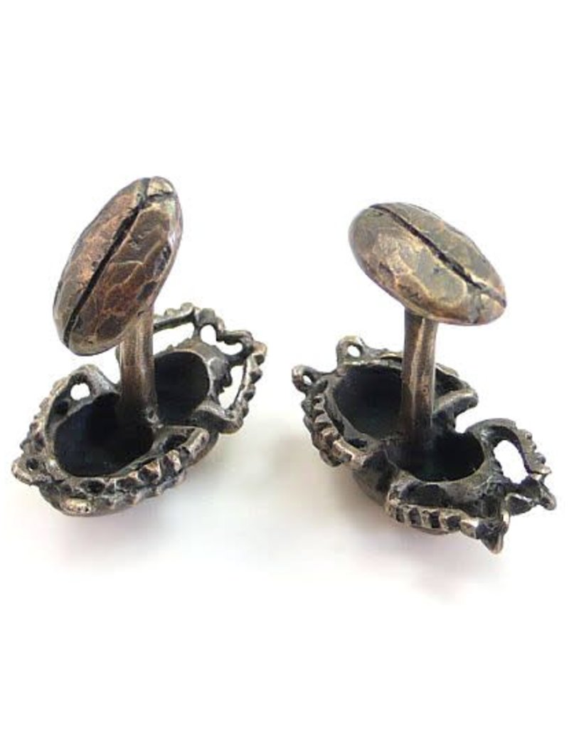 Scarab Beetle Cuff Links in Bronze