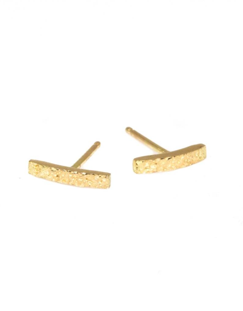 Sand Bar Post Earrings in 18k Yellow Gold