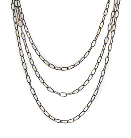 Organic Chain in Oxidized Silver and 18k Gold - 24"