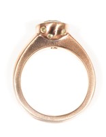 Raised Cup Solitaire with Pale Yellow Diamond in 14k Rose Gold
