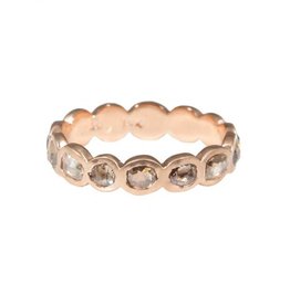 Eternity Band with Rose Cut Cognac Organic Diamonds in 14k Rose Gold