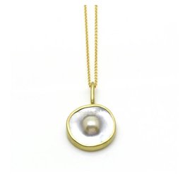 Dome Pearl Pendant in 18k Yellow Gold