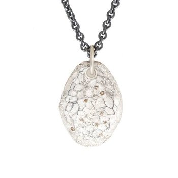 Topography Pendant with Diamond Mackles in Silver