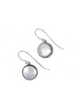 Medium Biwa Earrings in Oxidized Silver with Silver Wires