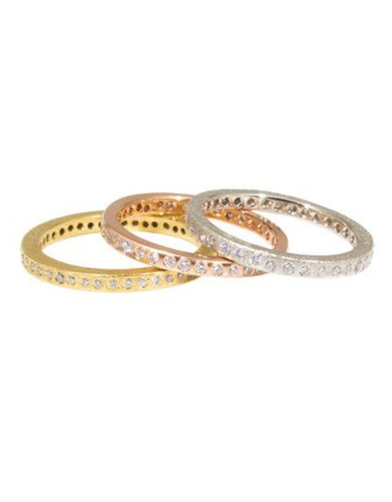 Eternity Band in 14k Rose Gold with Flush Set White Diamonds