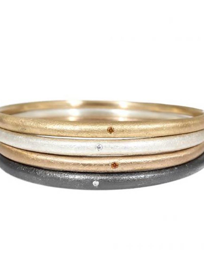 Sand Textured Tapered Bangle with 1.8mm Autumn Diamond