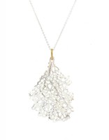 Koraru Medium Coral Pendant in Silver with 18k Gold & Handmade Chain