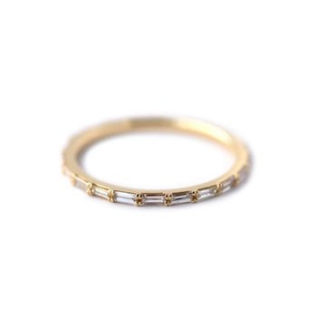 Petite Baguette Diamond Eternity Band in 14k Yellow Gold