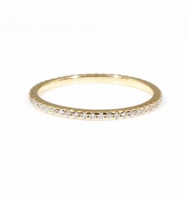 Micro Pave Eternity Band with White Diamonds in 14k Yellow Gold