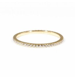 Micro Pave Eternity Band with White Diamonds in 14k Yellow Gold